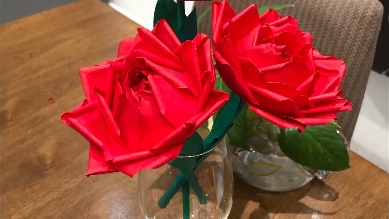 Learn How to Make Paper Rose Step by Step | DIY Red Rose With Paper | Live Class | 4K Watch Time 