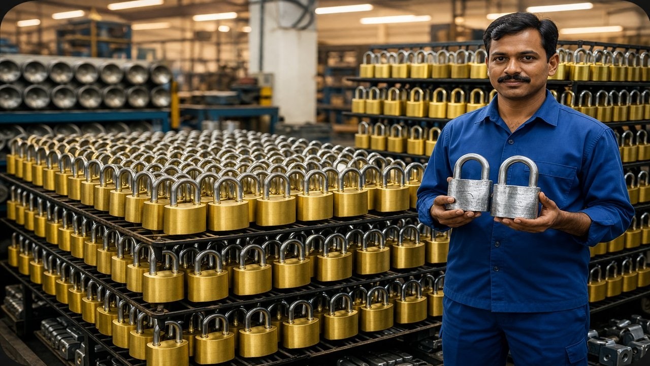 Using A Padlock Making Machine Inside Pakistan's Padlocks Manufacturing Workshop // How Locks are Made ...