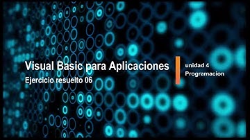 ejercicio 06 resuelto con estructuras secuenciales en VBA