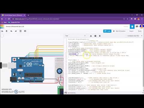 Simulasi Tinkercad Arduino - Sensor Jarak dengan Tampilan LCD - YouTube