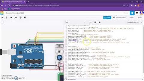Simulasi Tinkercad Arduino -  Sensor Jarak dengan Tampilan LCD