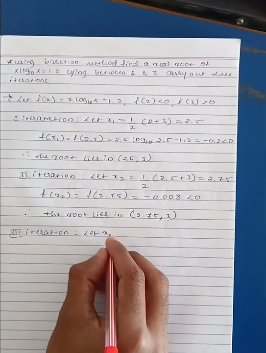 USING BISECTION METHOD FIND A REAL ROOT - YouTube