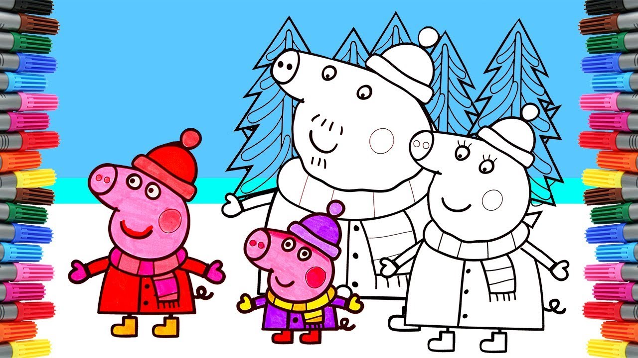 Speed Coloring Peppa Pig Activity Pages! Family Fun Activities for Kids 💖  Sniffycat 