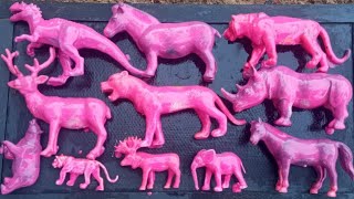 Cleaning Animal Toys Cow Duck Goose Chicken Elephant Horse Sinpanse Lion Camel Crocodile Toy Cars