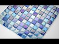 Iridescent Blue Blend Glass 1x1x8mm