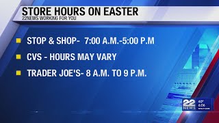What will be open and closed on Easter?