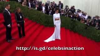 Rihanna Arriving At 2014 MET GALA In Stunning Stella McCartney Dress