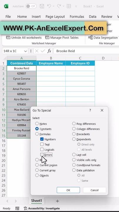 Segregate Number and Text form Mixed Data #exceltips #excelshorts # ...