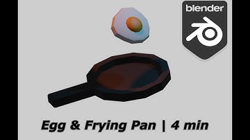 Low Poly Blender Egg and Frying Pan Tutorial 4 Minutes | Beginner