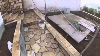 Stone paths with patterns (yellow stone, tiles)