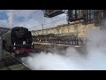 The No.34067 'Tangmere' with "THE CUMBRIAN MOUNTAIN EXPRESS" departing at Carlisle Citadel Station.