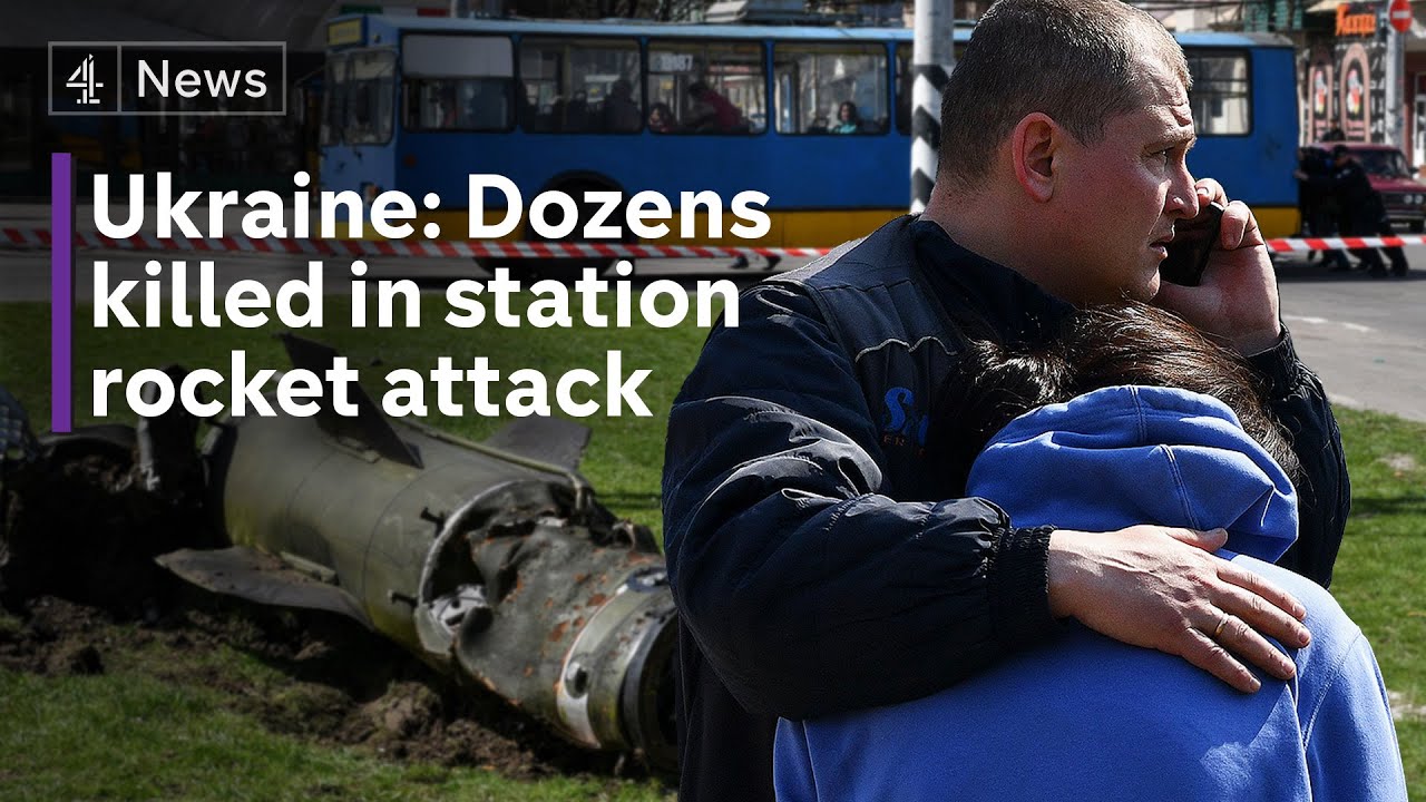 ⁣Russia Ukraine conflict: Civilians killed in station rocket attack