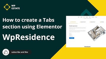 How to create a Tabs section using the WPResidence Tabs Widget and the Elementor plugin