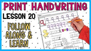 Lowercase q Print Handwriting Practice | Guided Teaching Tutorial