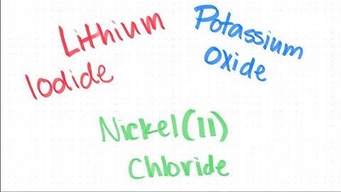 IONIC COMPOUNDS: Lithium Iodide, Potassium Oxide, Nickel (II) Chloride