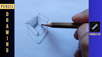 How to draw 3d box with shadow? | Box drawing easy | Tangible Art