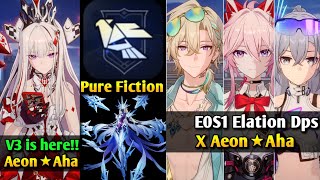 V3 AEON AHA X E0S1 EVANESCIA, AVENTURINE SP AND SILVERWOLF LV999 DPS COMPARISON VS V4.6 PURE FICTION