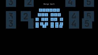 1/4 ترتيب بالدمج (تجزئة و الدمج): فيديو تعليمي #mergesort  #simulation #algorithm #sort