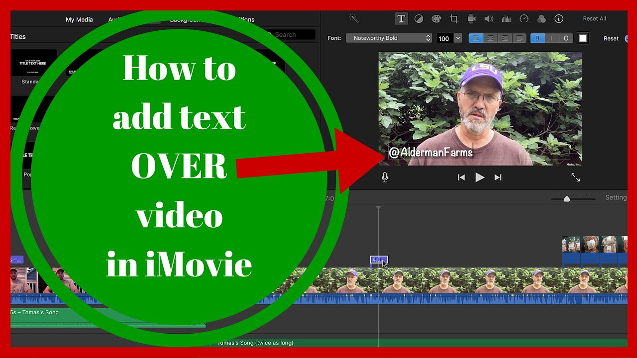 how to add text to imovie on mac