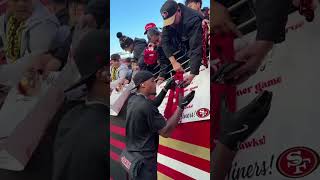 KB showing fans some love pregame ❤️💛 #49ers #nfl #fans
