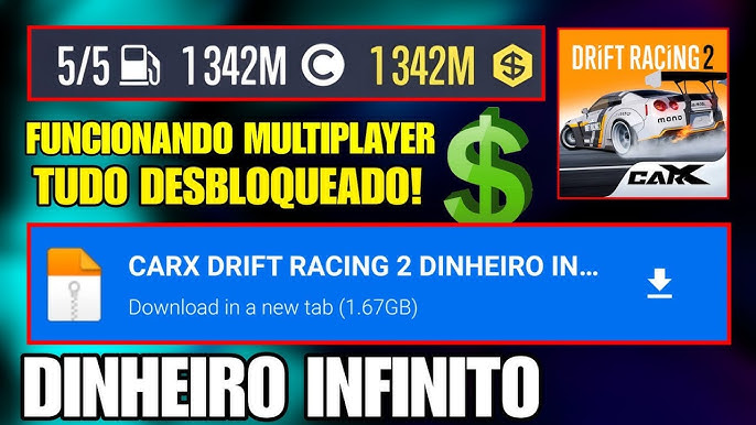 CARX DRIFT RACING 2 MOD MENU DINHEIRO INFINITO VERSÃO 1.28.0
