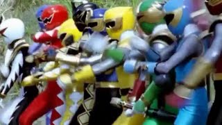 Power Ranger Dino Trueno y Ninja Storm team-up | Transformación y batalla