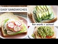 3 EASY SANDWICH RECIPES | work + school lunch ideas