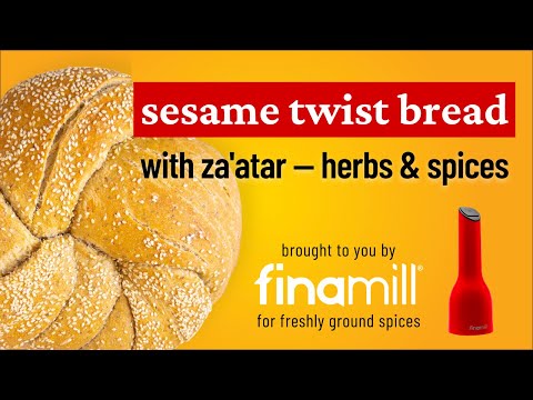 Homemade herb sesame twist bread | Includes za'atar recipe - delicious spice & herb blend!