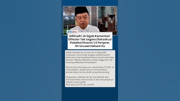 Reaksi JK soal Silfester Matutina Tak Kunjung Dieksekusi Kejagung ke Penjara: Ah Urusan Hukum Itu