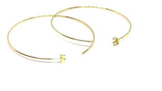 14k Gold Round Large Hoop Earrings, Diameter 60 mm