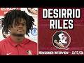 Desirrio Riles Newcomer Interview 2-17-26 | FSU Football | Florida State Football | Warchant TV