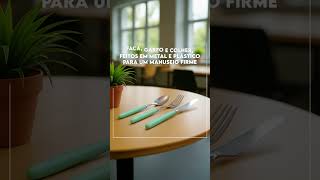Kit Talheres 3 Peças – 08129 em Fibra de Trigo com Estojo Compacto | Pronto Brindes