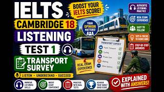 IELTS Cambridge 18 Listening Test 1 | Transport Survey | Explained with Answers