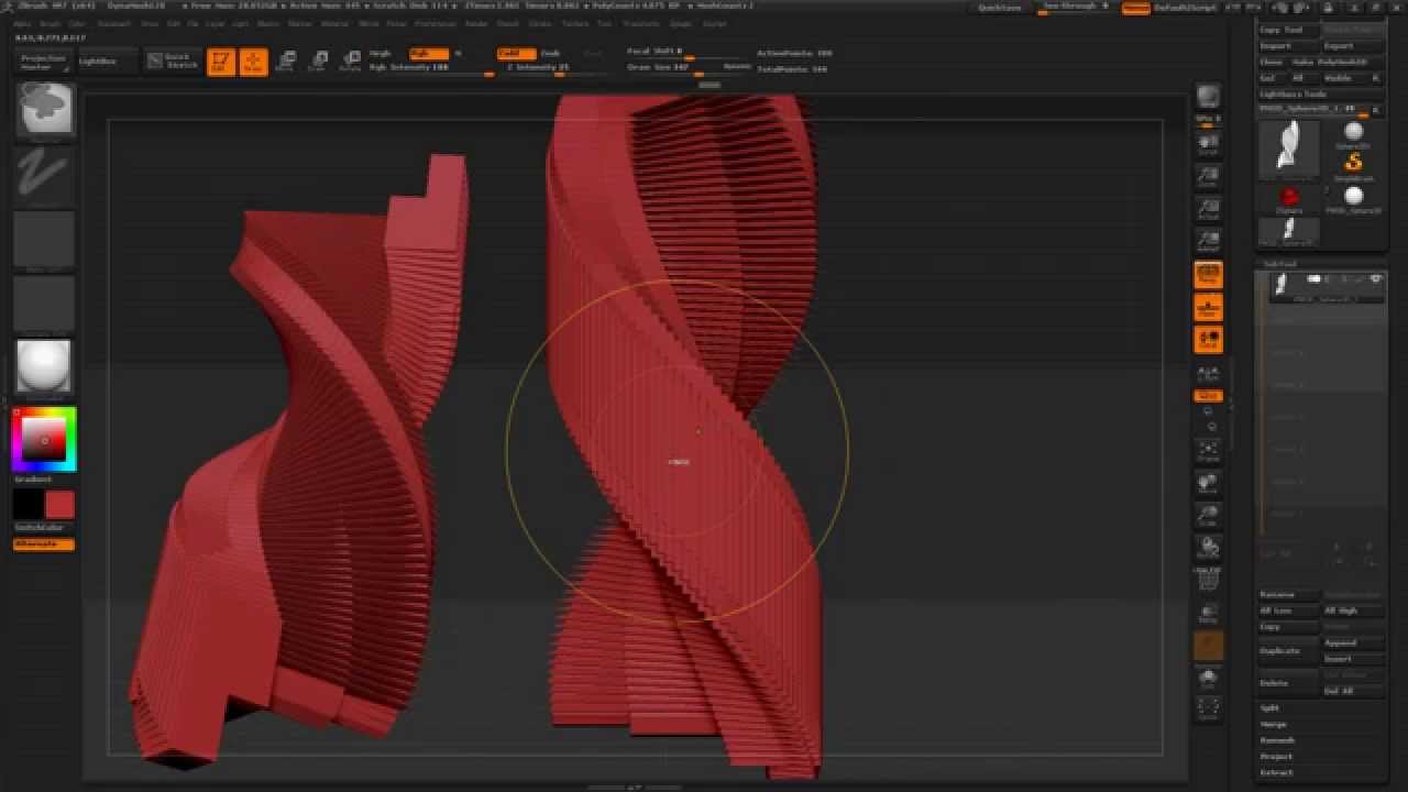 array mesh zbrush