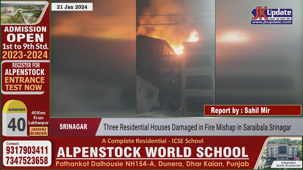 Three Residential Houses Damaged in Fire Mishap in Saraibala Srinagar ...