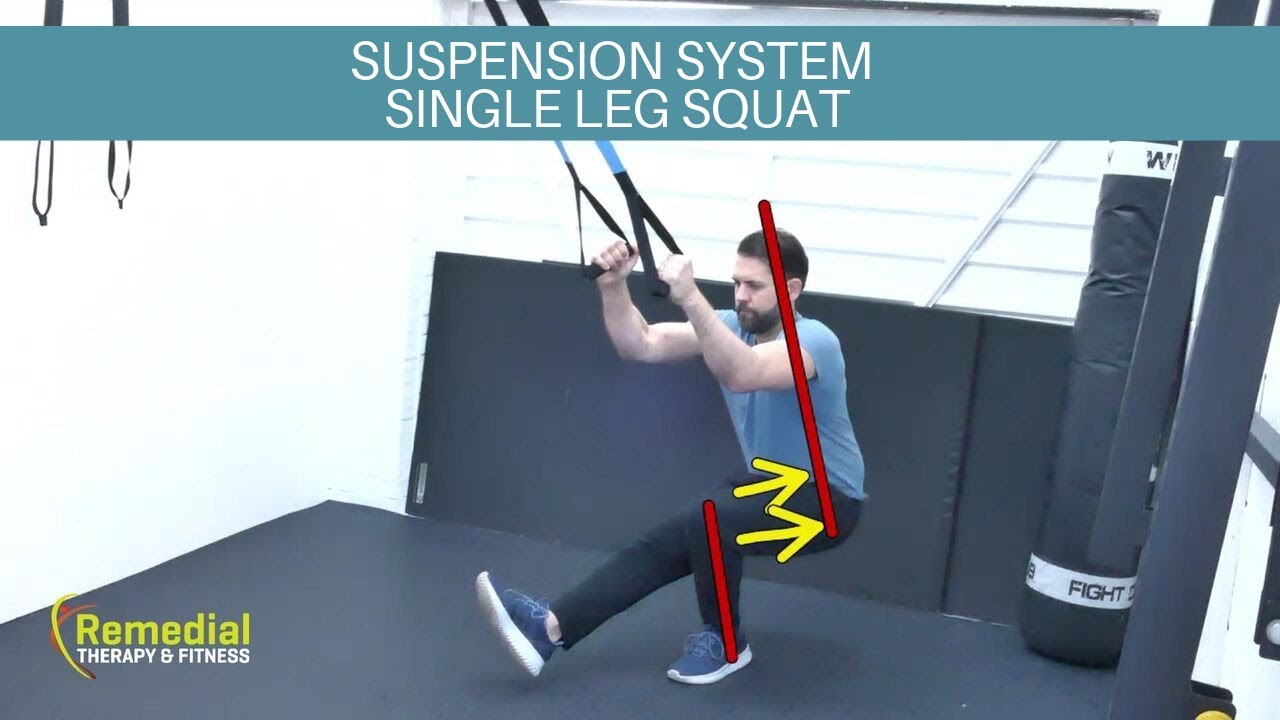 Suspension system single leg squat - YouTube
