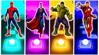 Spiderman 🆚 Superman 🆚 Hulk 🆚 Iron Man | Marvel Heroes 🆚 DC Heroes | Tiles Hop EDM Rush