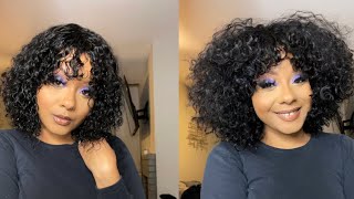 Cute & easy curly bang wig 💕| LUVME Hair