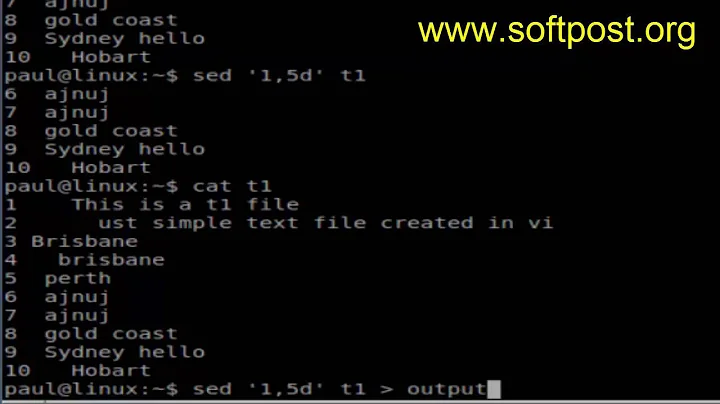 How to delete specific lines in a file in Unix