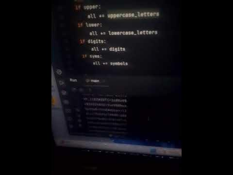 password generator in python,Hi can you be my accountability partner,# ...