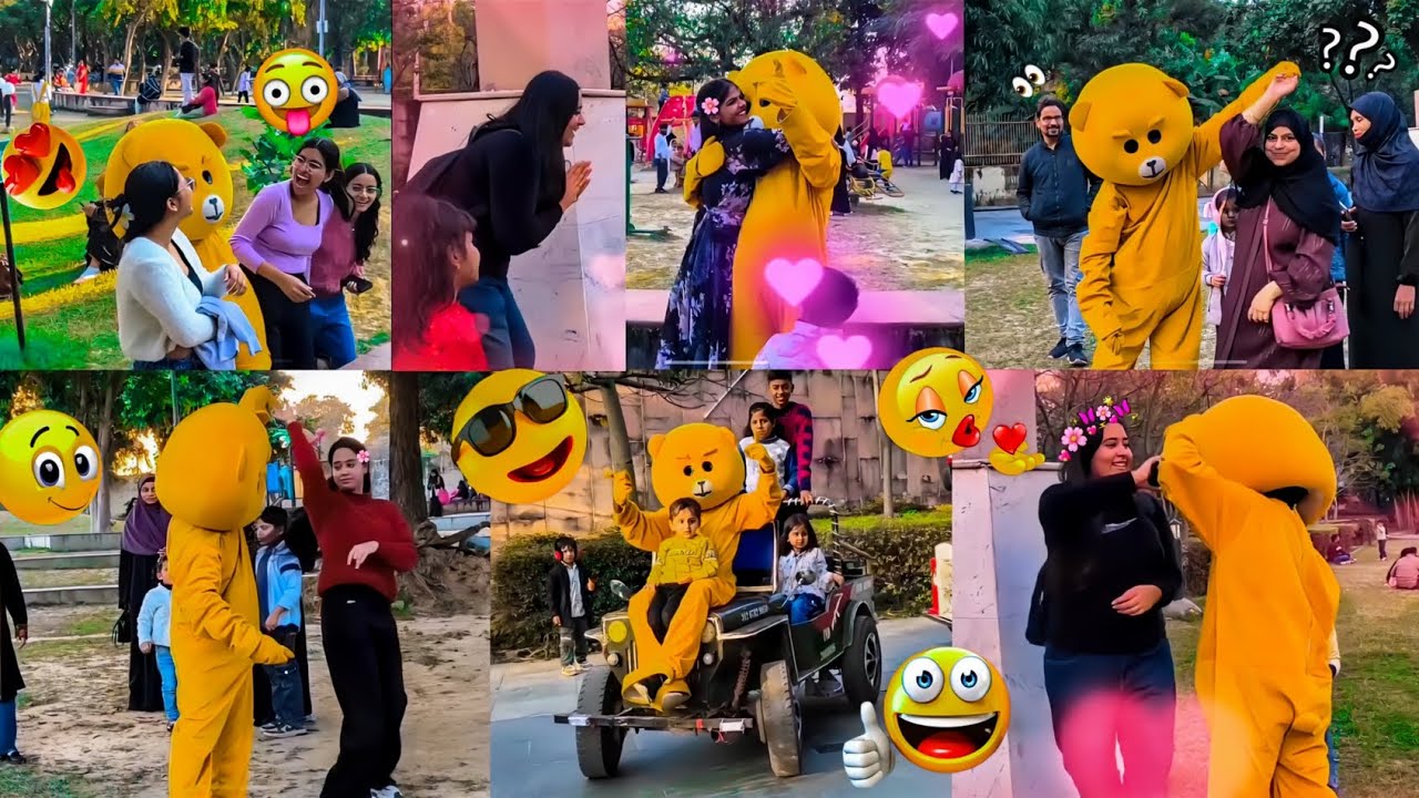 Funny teddy bear 😂 full masti  public reaction 👀😱on Moti jheel Park kanpur 🏞️😍