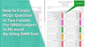 How to Create MCQs Question paper in two column by using OMR font in ms word 2019