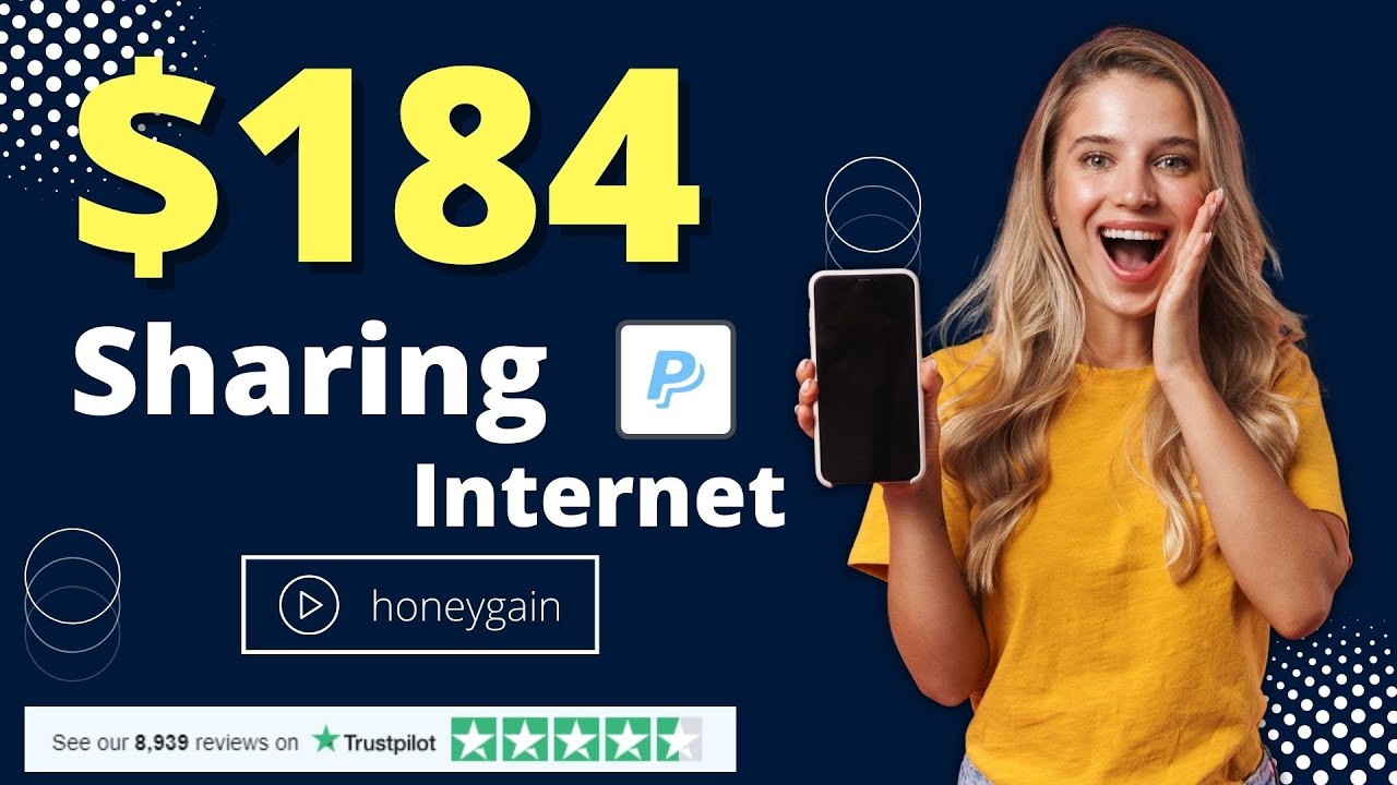 Make $184 PAYPAL MONEY BY Sharing your Internet in 2022 (honeygain)