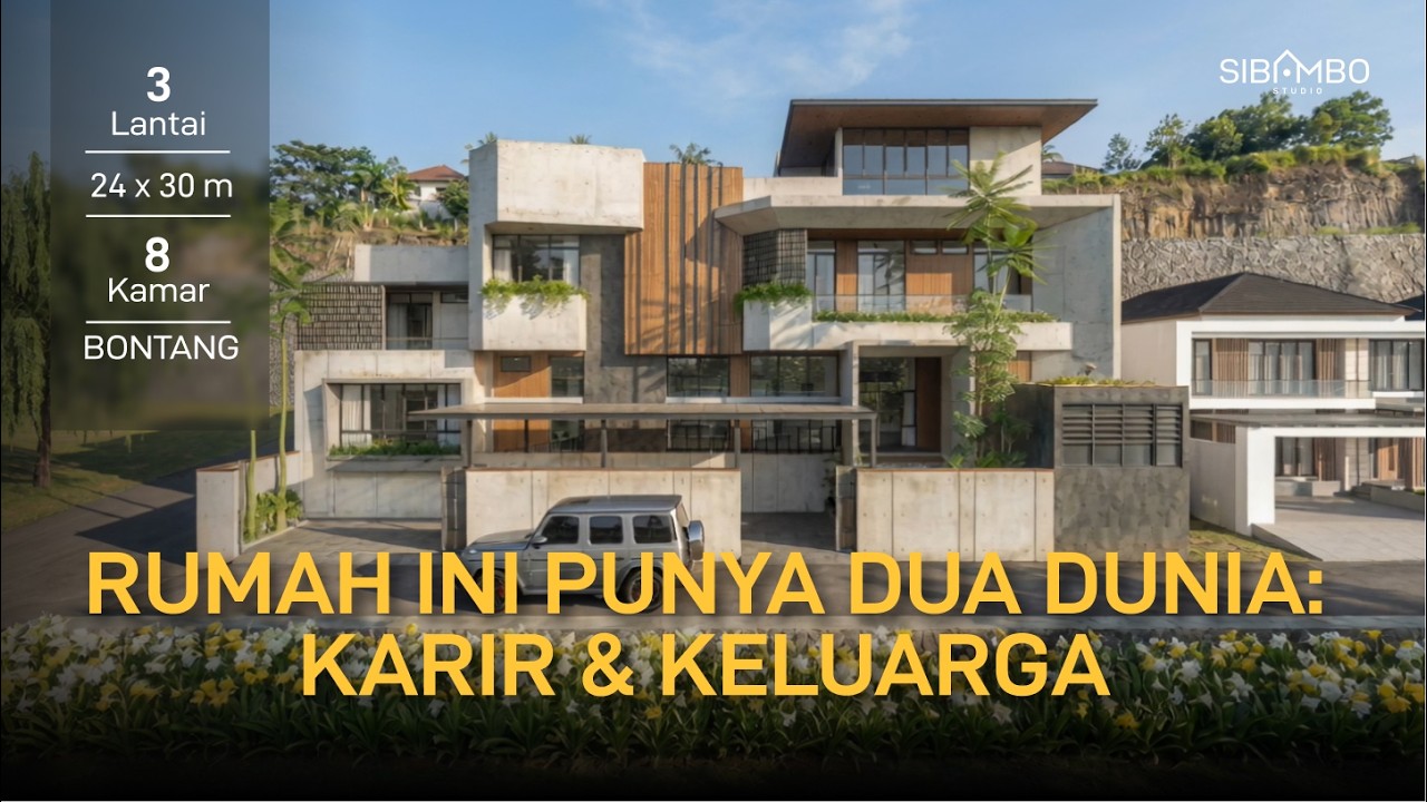 Desain Rumah Modern Kontemporer, Luas 30x24 m2, Ada Kolam Renang | Cerita Rumah: Mellifera Palace