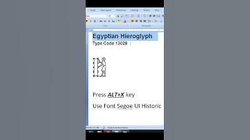 Egyptian Hieroglyph Code 13028  #msword #computerthecourse #shortcutkeys #shorts