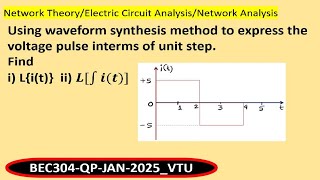 Laplace Transform: Use waveform synthesis method to express the voltage pulse interms of unit step.
