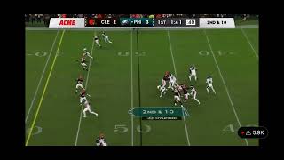 Marcus Mariota overthrows a pass  for another interception 🤦‍♂️ vs browns