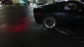 C6 corvette on slicks burnout shooting flames 🔥🔥🔥