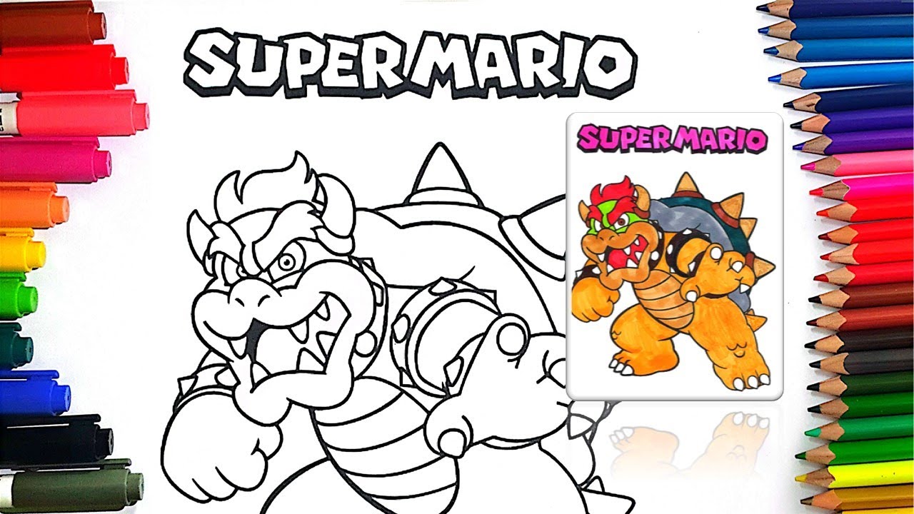 Super Mario Bowser Coloring Pages, Nintendo, King Koopa painting YouTube