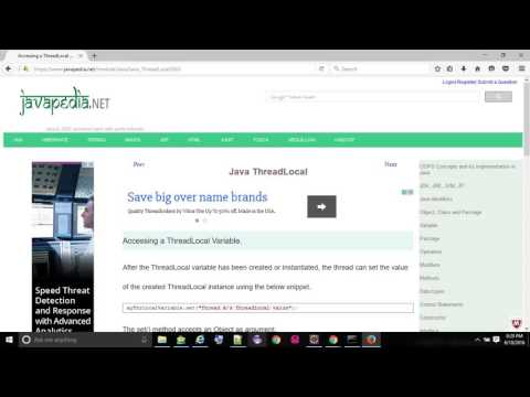 Accessing a ThreadLocal Variable. - javapedia.net